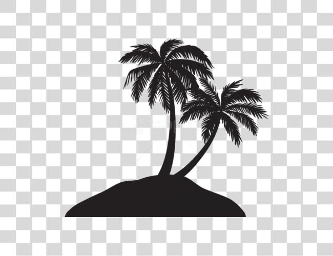 Download Island With Palm Trees Silhouette Palm Tree Silhouette Clip Art