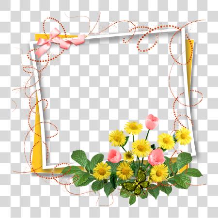 下载 Deco 花卉 Border 設計 Page Borders Borders 和 生日 Flowers Photo 框架 PNG file