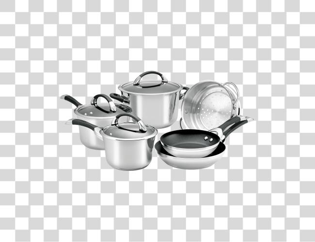 Download Circulon Symmetry inoxidable acero seis pieza utensilios de cocina seis pieza utensilios de cocina conjunto Clip arte