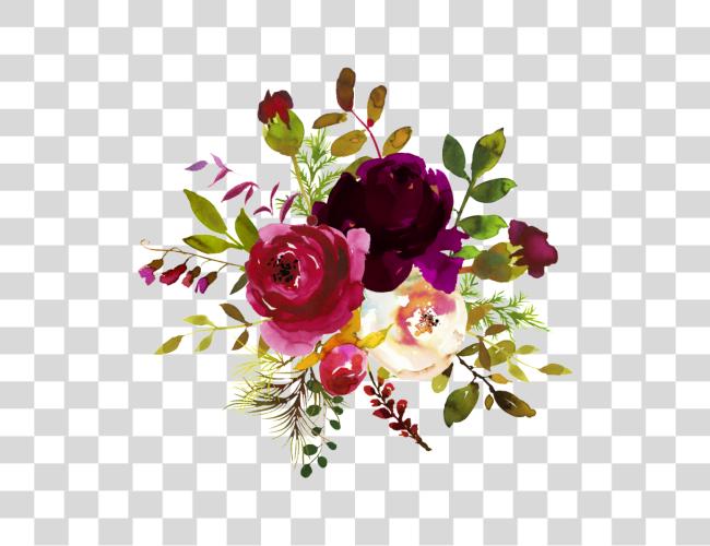 Download Burgundy Watercolor Flower Corner Borders Burgundy Watercolor Flowers Clip Art