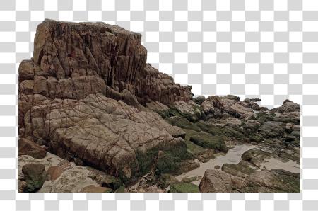 Download Rock Moss Water Grooves Structure Stone Isolated Rock PNG file