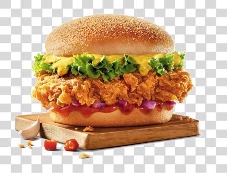 Download Kfc Burger Chicken Double Trouble Kfc PNG file