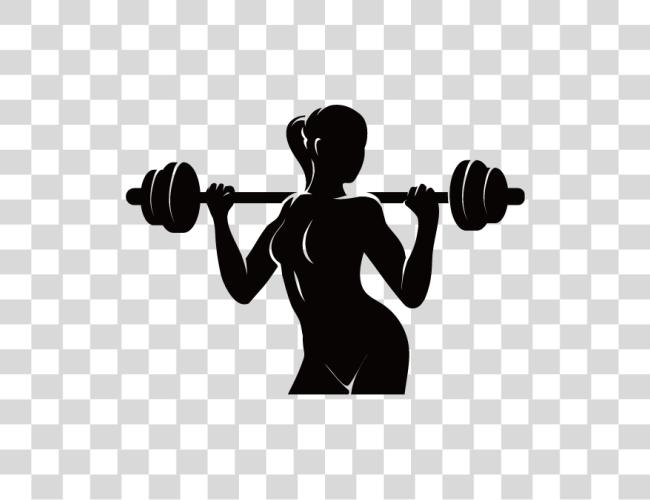 Download Black And White Physical Fitness Logo Weight Lifting Woman Silhouette Clip Art