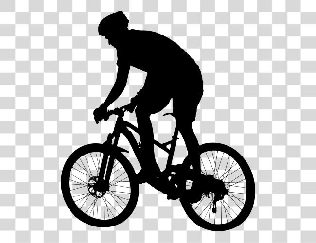 Download Freeuse Biker Silhouette Mountain Bike Black And White Clip Art