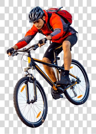 Download Mountain Biking Hiking And Horseback Trails Person Riding A Bike Down A Hill PNG file