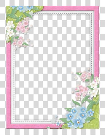 Download Pink Flower Frame Image Flower Photo Frame PNG file