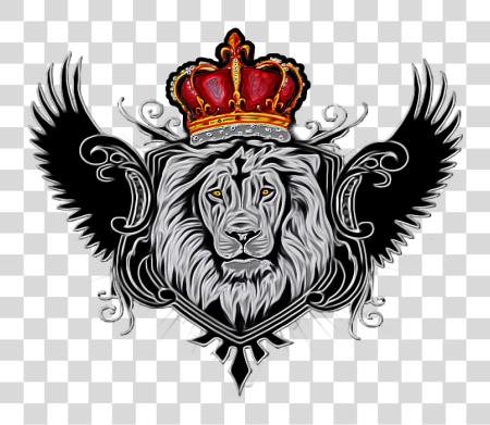 Download Lion alas Couronne corona Lion con corona PNG file