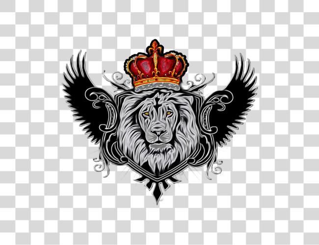 Download Lion alas Couronne corona Lion con corona Clip arte