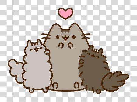 تحميل قطة عائلة حب ملصق بواسطة Pusheen Pip و Stormy Pusheen بي ان جي ملف