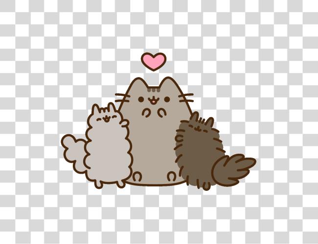 تحميل قطة عائلة حب ملصق بواسطة Pusheen Pip و Stormy Pusheen مقطوعة فن