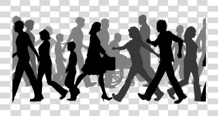 下载 Silhouette 人 Transprent Crowd Of People 行走 Silhouette PNG file