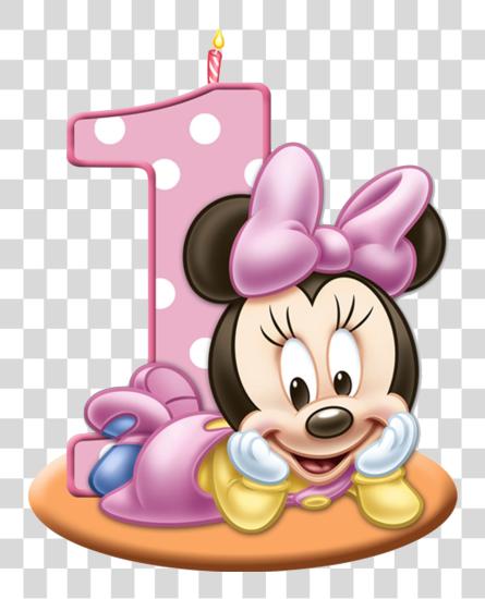 Download 1st cumpleaños Candle bebé Minnie ratón 1st cumpleaños PNG file