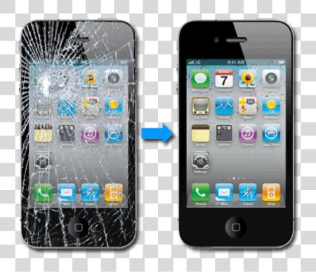 Download Mobile Phone Broken Screen Before And After Cracked Screen PNG file