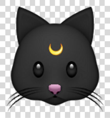 Download emoji emojis gato gatito Sailormoon Luna Freetoedit negro gato emoji PNG file