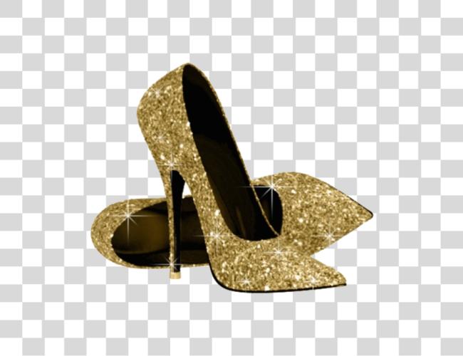 Download Gold Shoes Image Gold Glitter Heels Clip Art