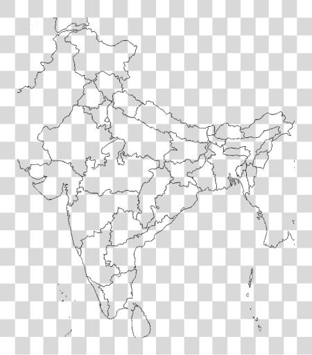 下载 india outlined 地图 PNG file