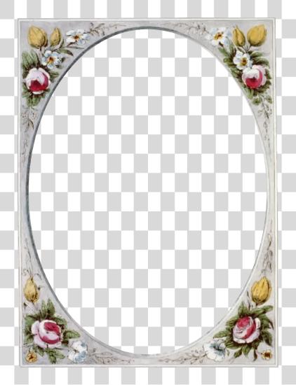 Download Flower Oval Frame Victorian Flower Borders PNG file