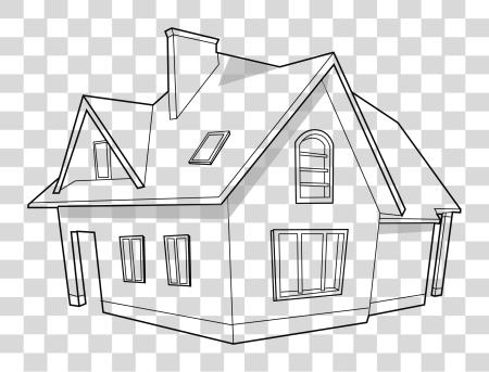 Download Big Image House Line Drawing PNG file