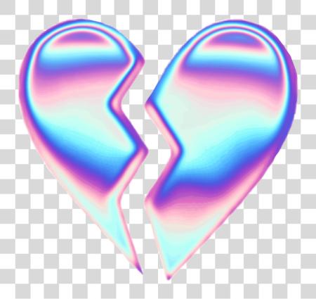 تحميل Holographic Holo قلب Brokenheart Tumblr جمالية Holographic إيموجي بي ان جي ملف